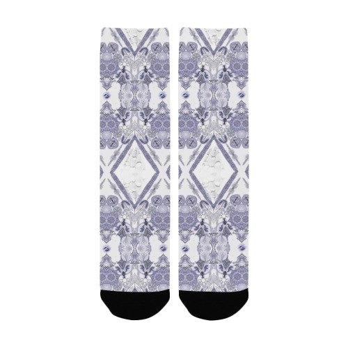 brown-white blue Women's Custom Socks