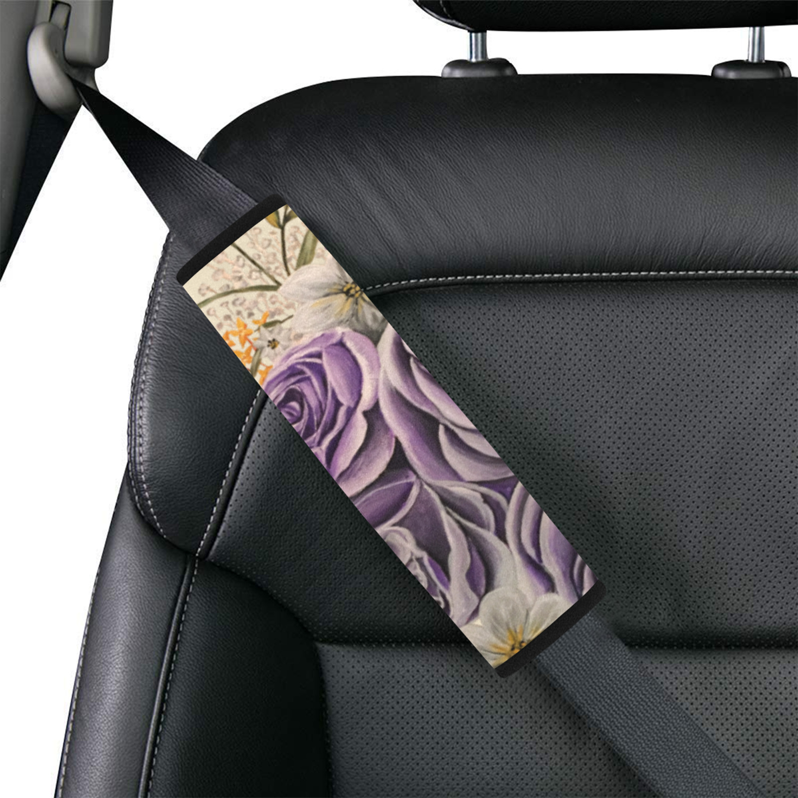 Purple Beauty Car Seat Belt Cover 7''x10''