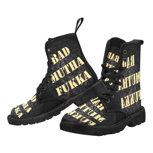 BAD MF Martin Boots for Men (Black) (Model 1203H)