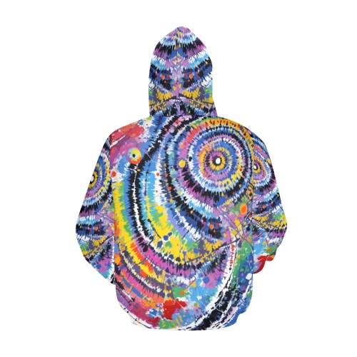 Whirlpool of colors abstract tie-dye pattern. All Over Print Hoodie for Men (USA Size) (Model H13)