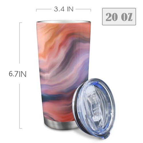 Abstract paint pink 0090 20oz Mobile Tumbler with Clear Slide Lid