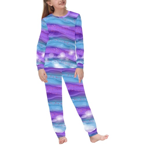Lavender and Blue Fantasy Kids' All Over Print Pajama Set