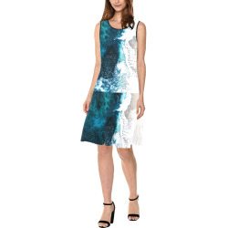 Ocean And Beach Sleeveless Splicing Shift Dress(Model D17)