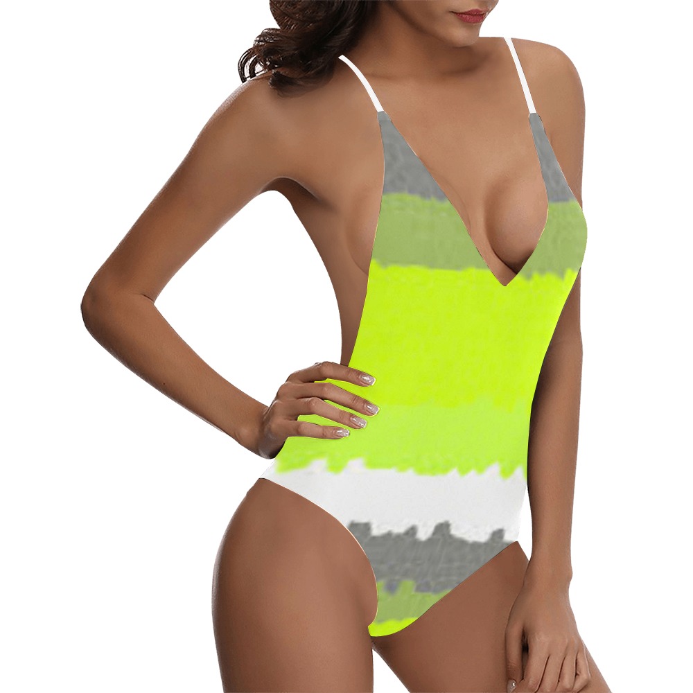 gerg Sexy Lacing Backless One-Piece Swimsuit (Model S10)