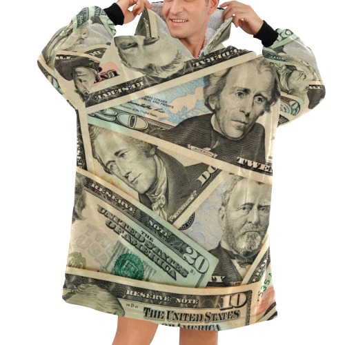 US PAPER CURRENCY Blanket Hoodie for Men
