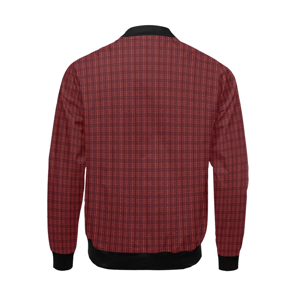 burgundy repeating pattern All Over Print Bomber Jacket for Men (Model H19)