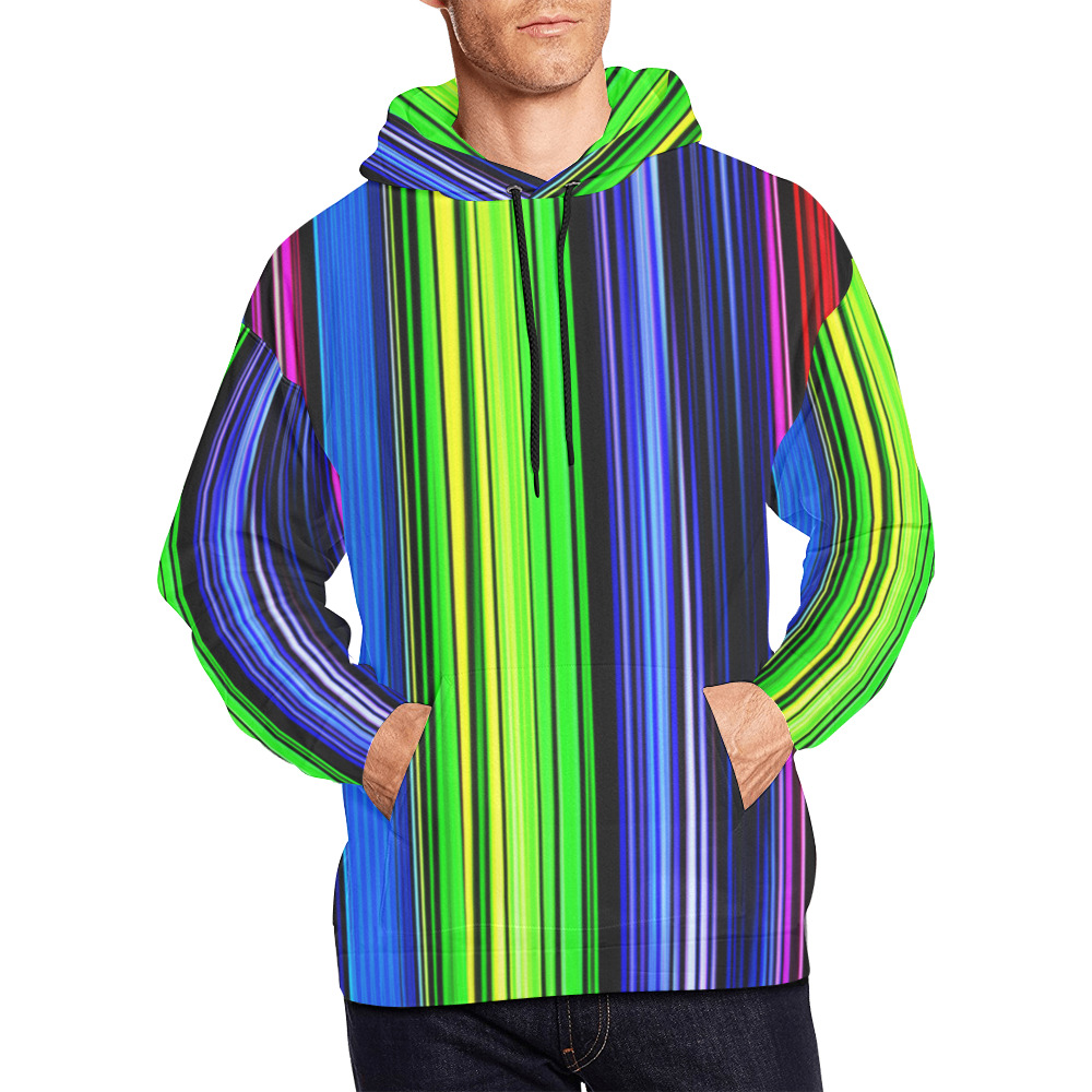 A Rainbow Of Stripes All Over Print Hoodie for Men (USA Size) (Model H13)