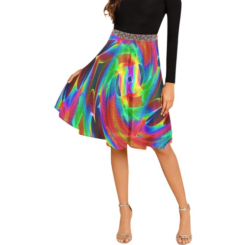Spiral Flash Melete Pleated Midi Skirt (Model D15)