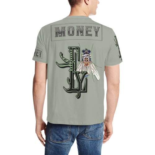 Money Collectable  Fly Men's All Over Print T-Shirt (Solid Color Neck) (Model T63)