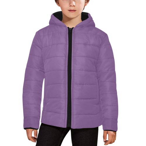 color purple 3515U Kids' Padded Hooded Jacket (Model H45)