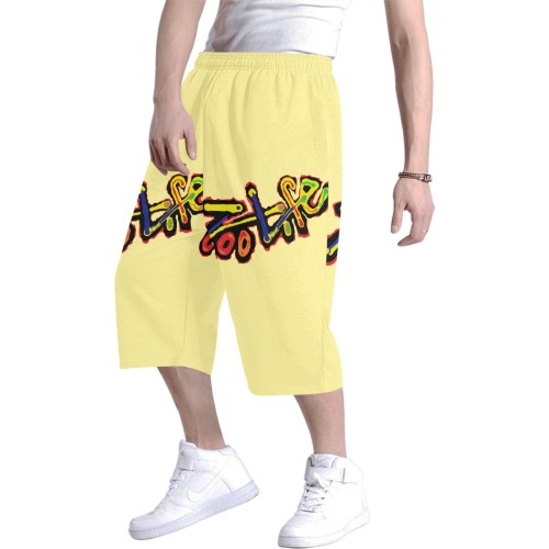 ZL.LOGO.CREAM Men's All Over Print Baggy Shorts (Model L37)