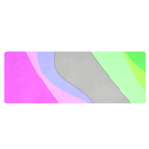 Abstract 703 - Retro Groovy Pink And Green Kitchen Mat 48"x17"