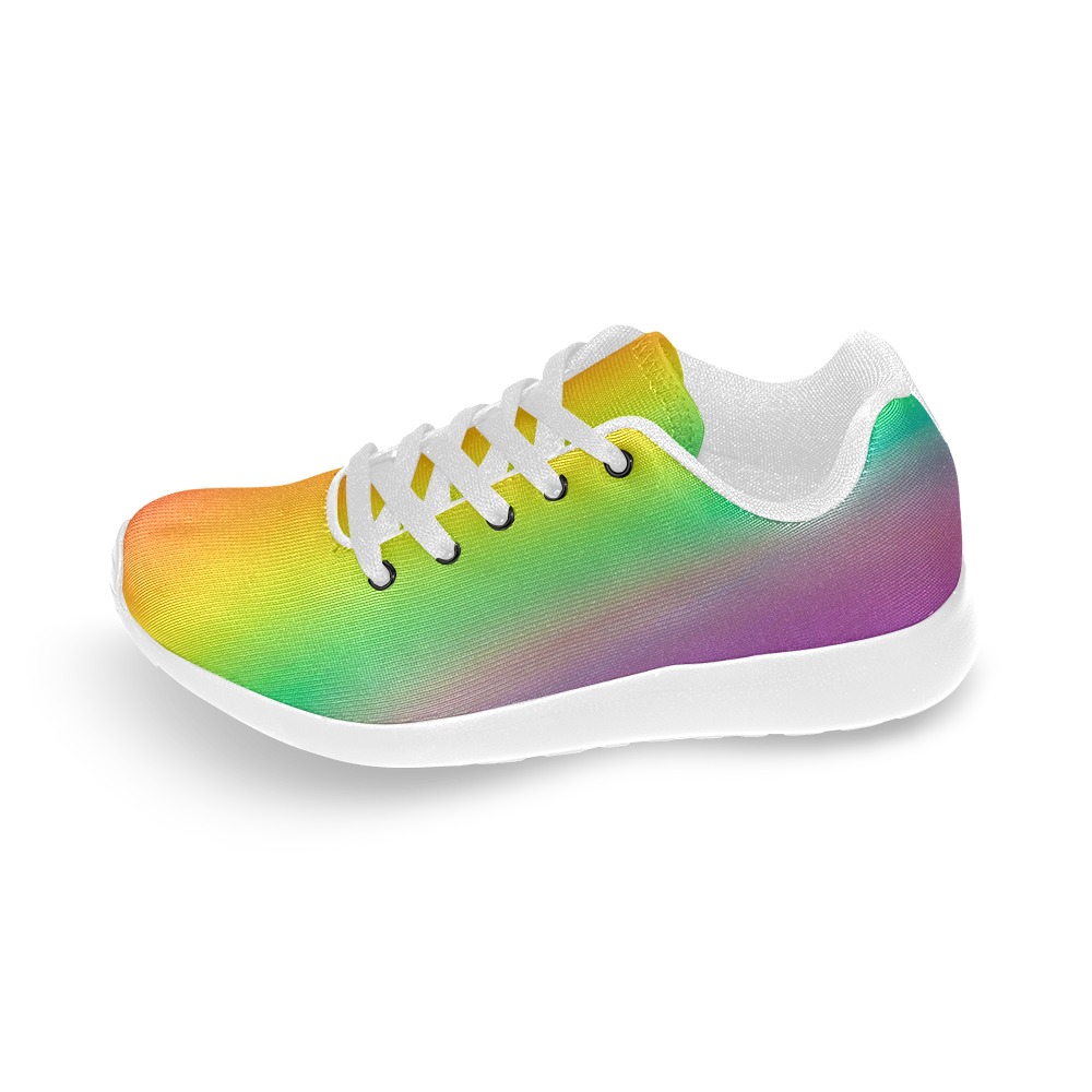 Rainbow White Women’s Running Shoes (Model 020)