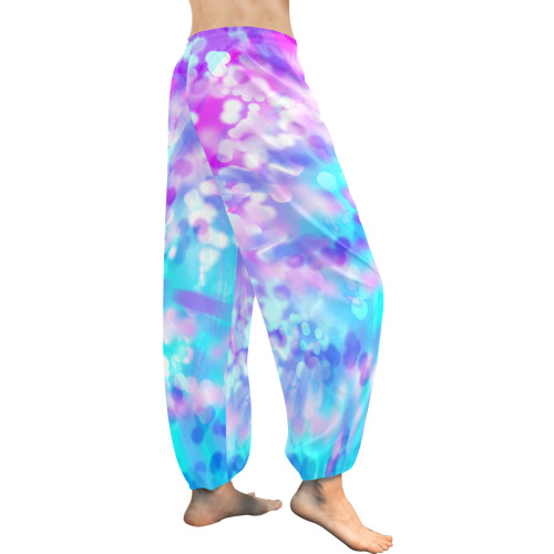 Purple And Blue Bokeh 7518 Women's All Over Print Harem Pants (Model L18)