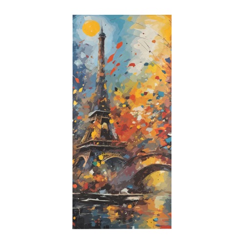 Paris In Colors Eiffel Tower Colorful Abstract Art Beach Towel 32"x 71"
