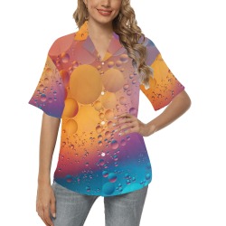 Colorful Bubbles All Over Print Hawaiian Shirt for Women (Model T58)