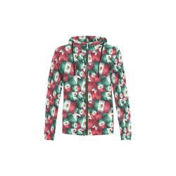 Mexican Pattern - Flags of Mexico All Over Print Full Zip Hoodie for Kid (Model H14)