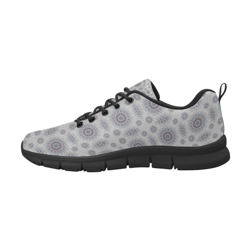 Little white floral fallen to the rural (the pattern) Men's Breathable Running Shoes (Model 055)