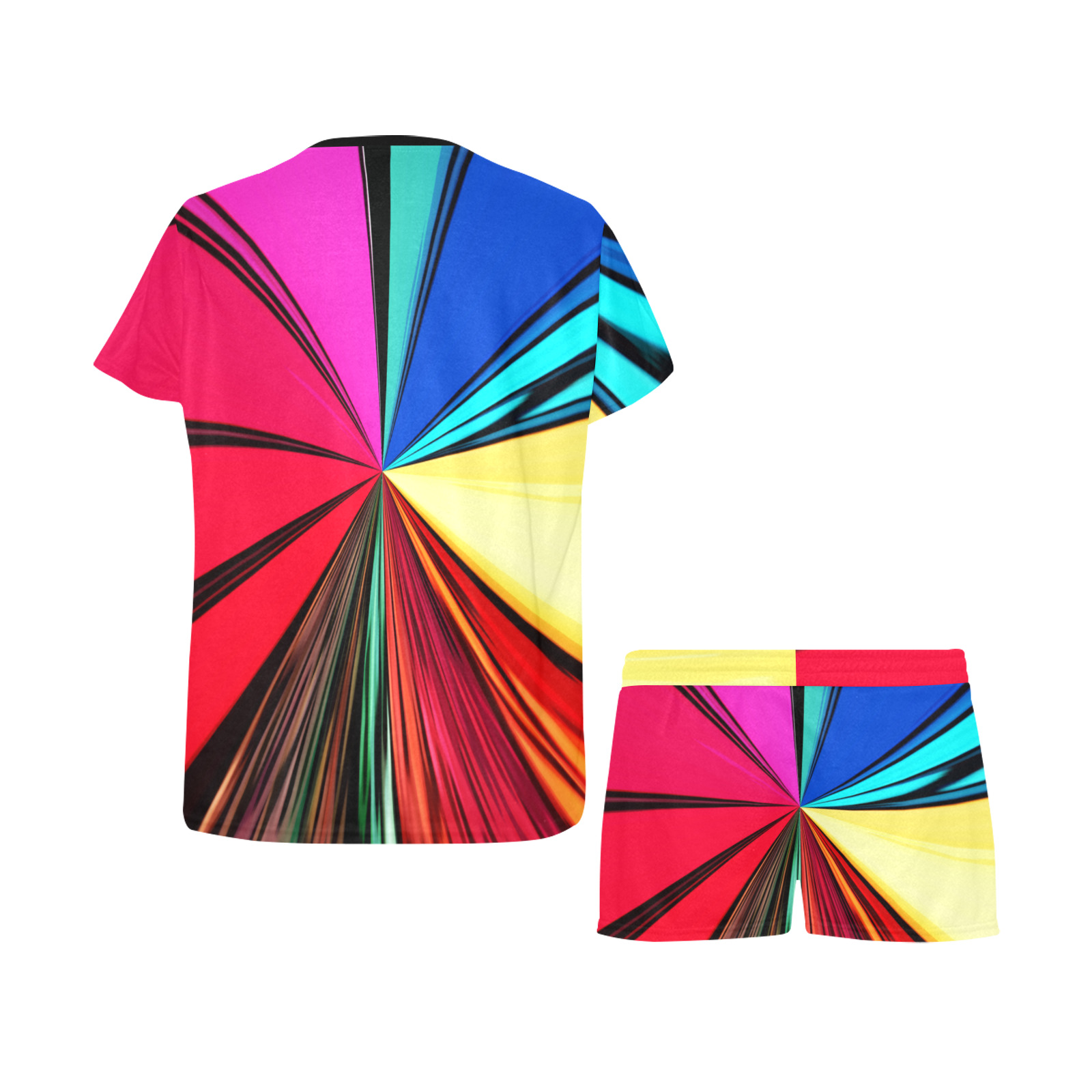 Colorful Rainbow Vortex 608 Women's Short Pajama Set