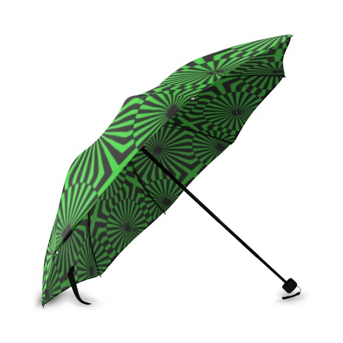 Ô Op-Art Dalias on Neon Green Foldable Umbrella (Model U01)