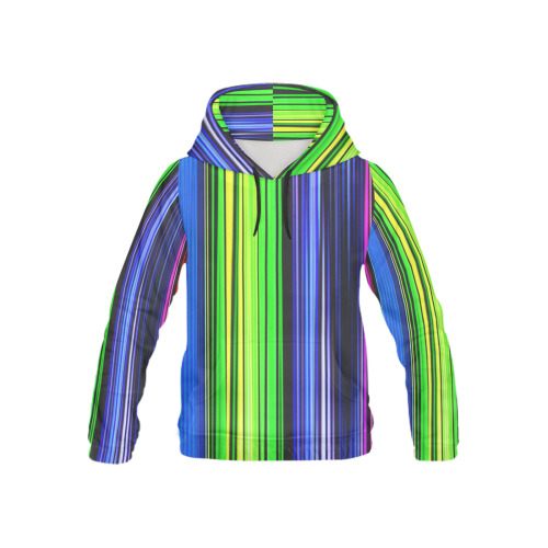 A Rainbow Of Stripes All Over Print Hoodie for Kid (USA Size) (Model H13)