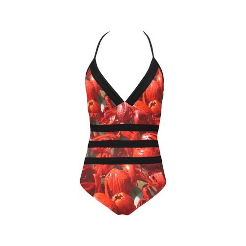 Mace party Lace Band Embossing Swimsuit (Model S15)