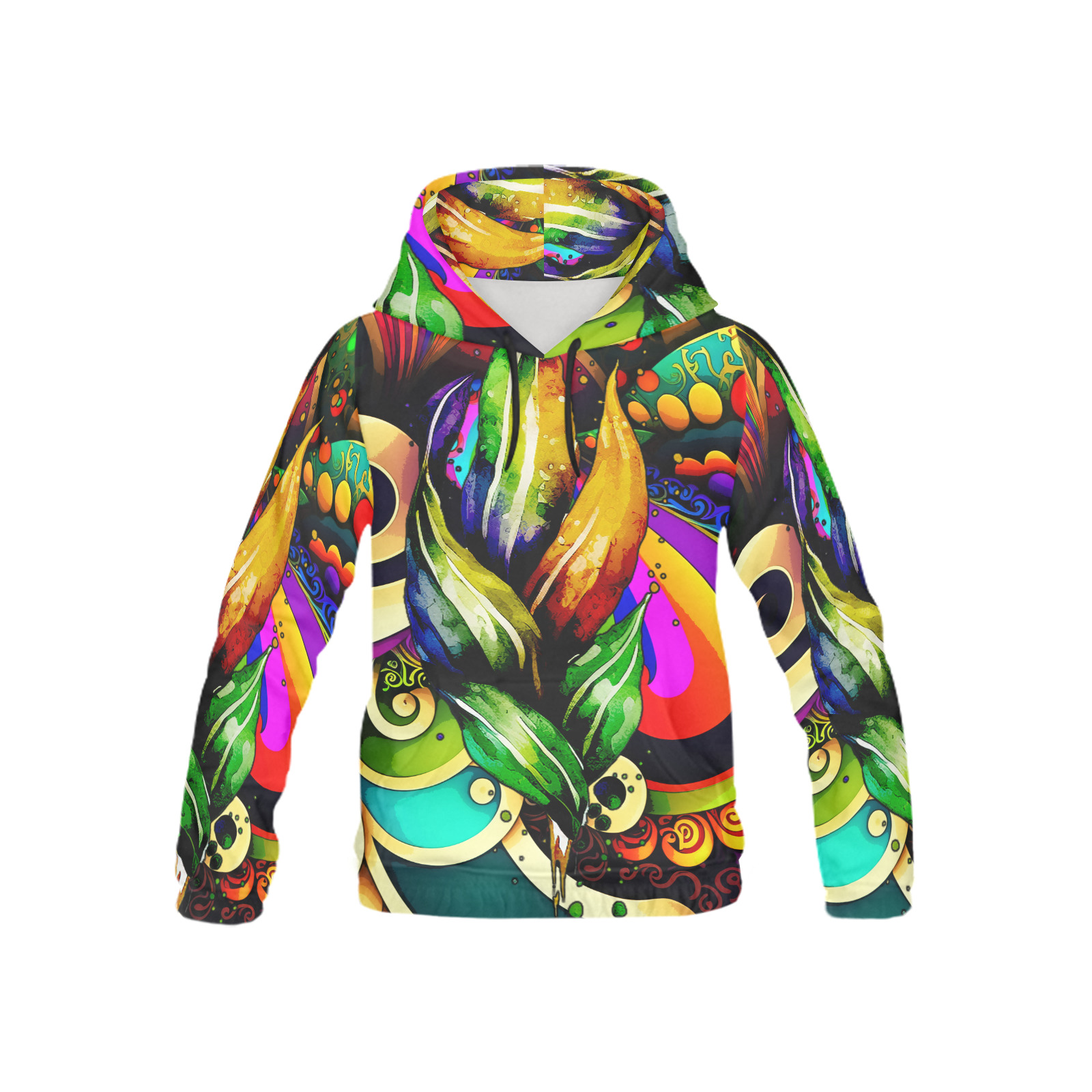 Mardi Gras Colorful New Orleans All Over Print Hoodie for Kid (USA Size) (Model H13)