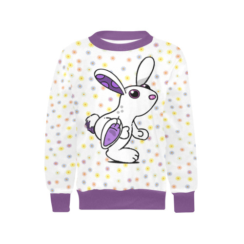 The Bunnies Girls' All Over Print Crew Neck Sweater (Model H49)
