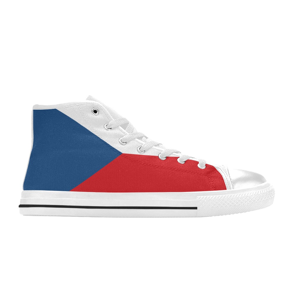 Flag_of_the_Czech_Republic.svg Men’s Classic High Top Canvas Shoes (Model 017)