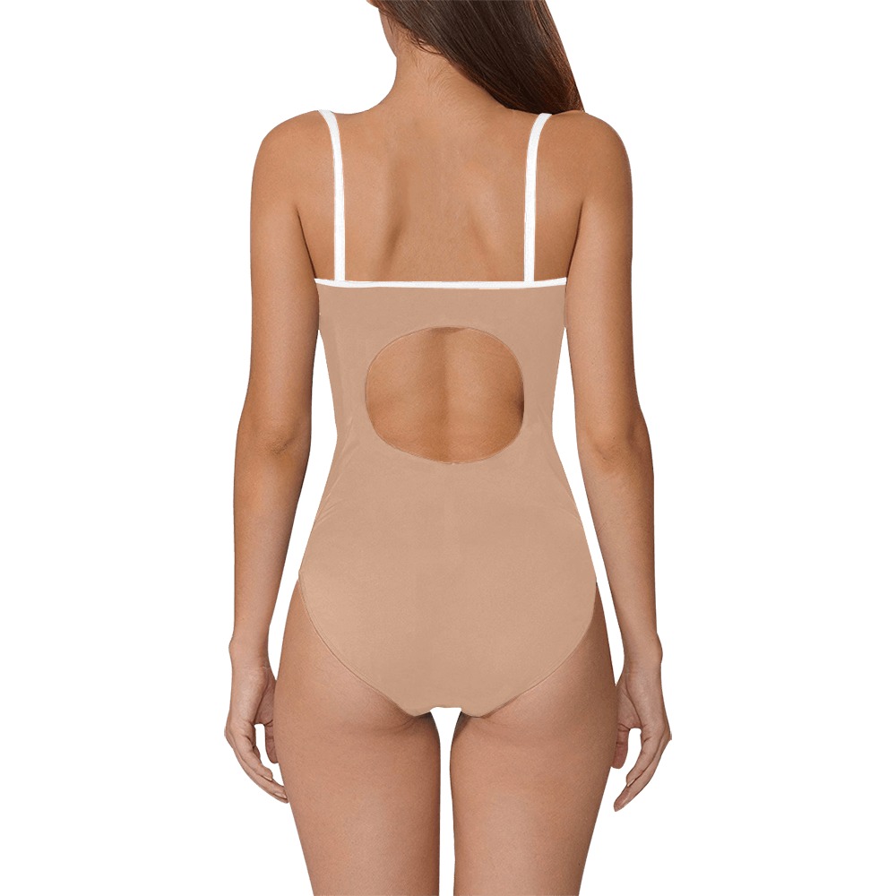 Nude Colour Woman's Swimwear Nude Pink Strap Swimsuit ( Model S05)