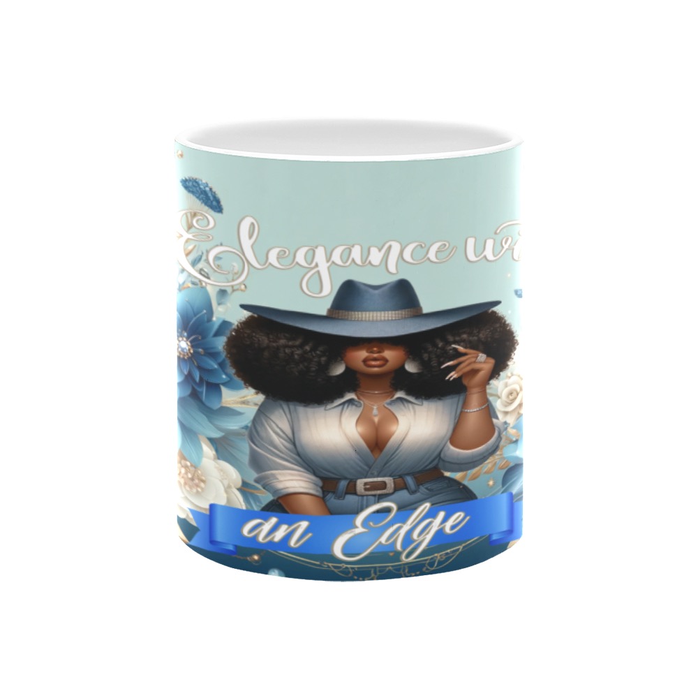 Blue Elegance with an Edge Mug White Mug(11OZ)