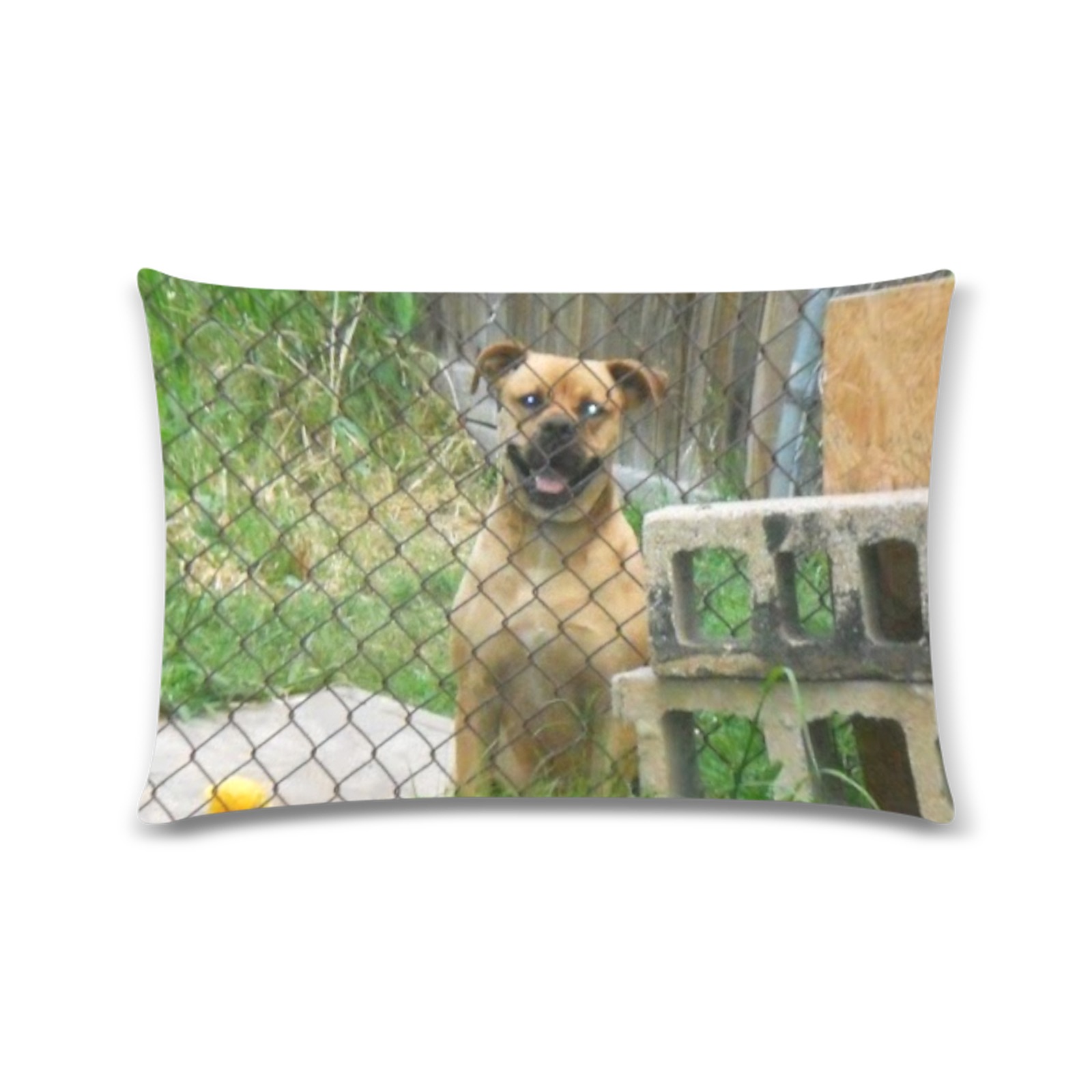 A Smiling Dog Custom Zippered Pillow Case 16"x24"(Twin Sides)