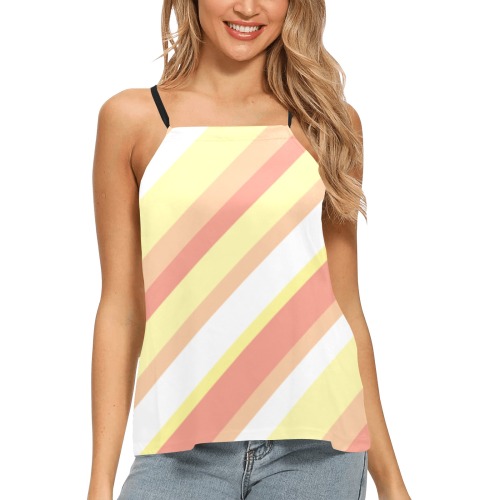 peaches and cream Loose Fit Halter Neck Top (Model T68)