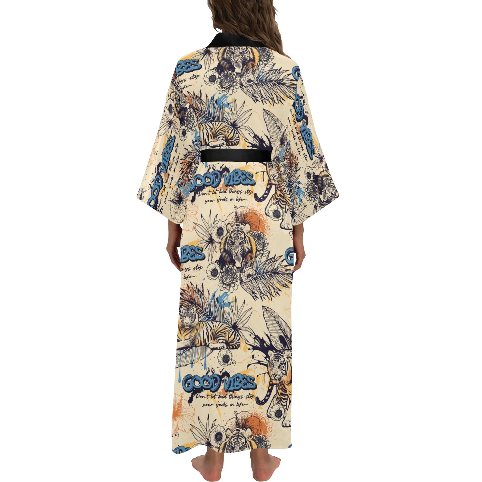 tiger 001 Long Kimono Robe