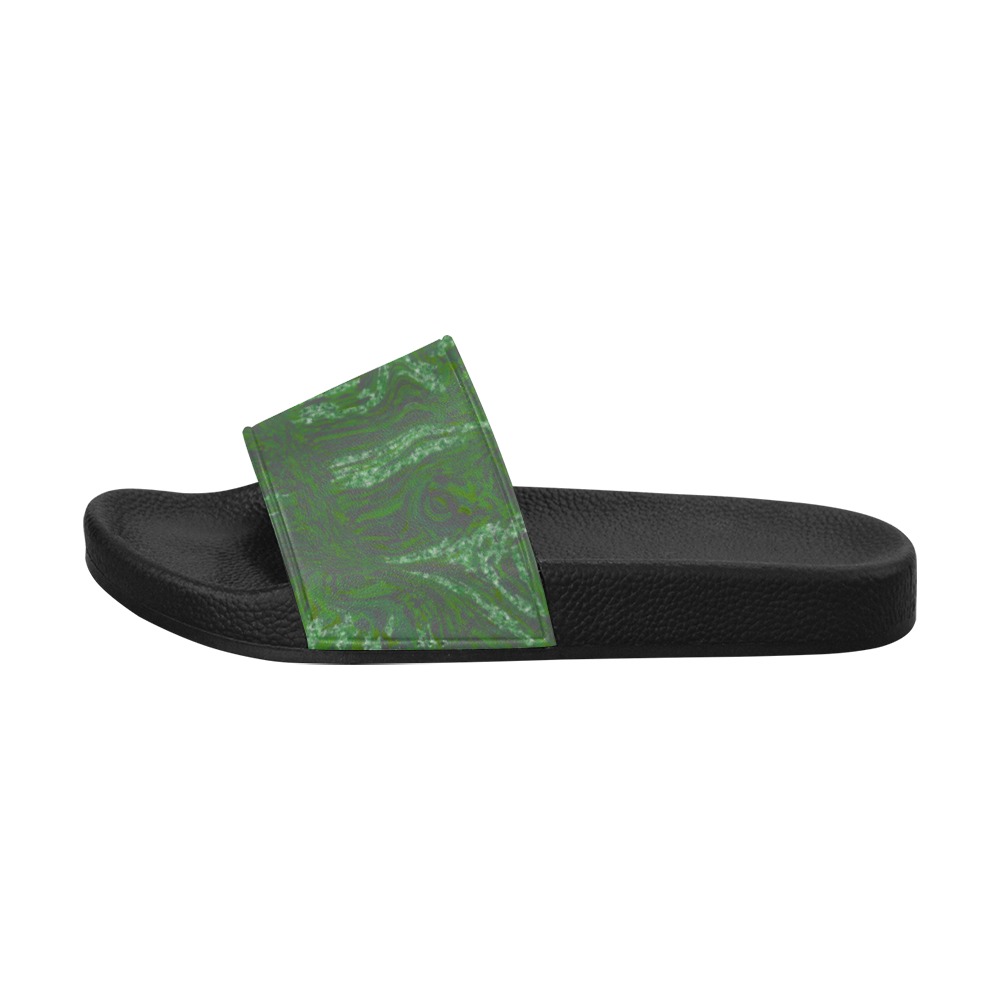 ocean storms green Men's Slide Sandals (Model 057)