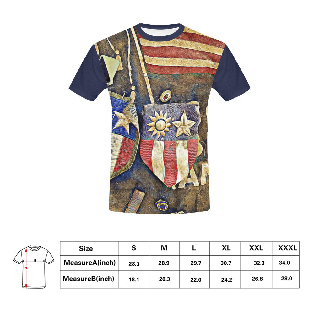 Patriotic All Over Print T-Shirt for Men (USA Size) (Model T40)