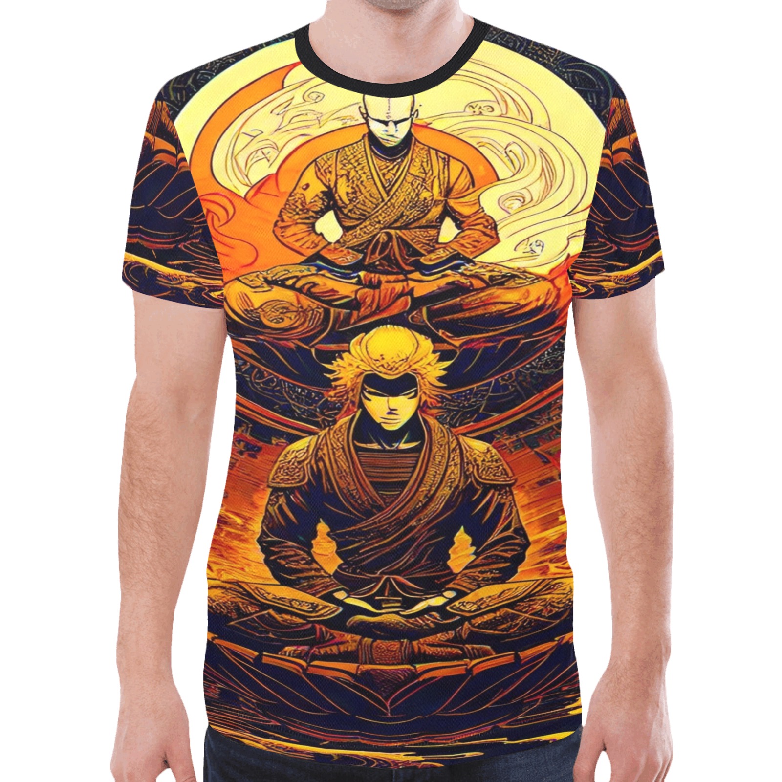 Shaolin Monk Fantasy Art 022 New All Over Print T-shirt for Men (Model T45)
