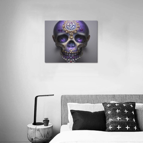 ornate skull 5 Frame Canvas Print 20"x16"
