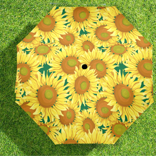 Sunflowers Umbrella Semi-Automatic Foldable Umbrella (Model U12)