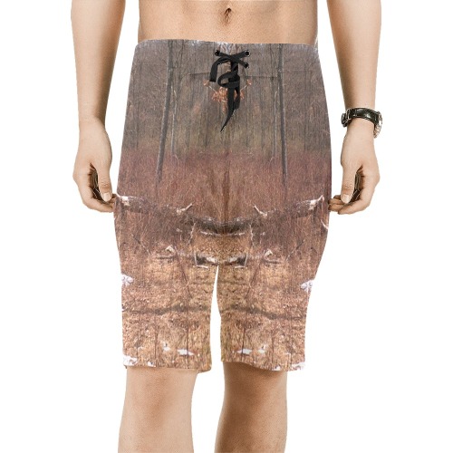Falling tree in the woods Men's All Over Print Board Shorts (Model L16)
