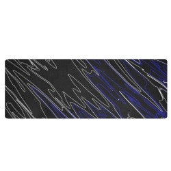 Marbled Black Blue Kitchen Mat 48"x17"