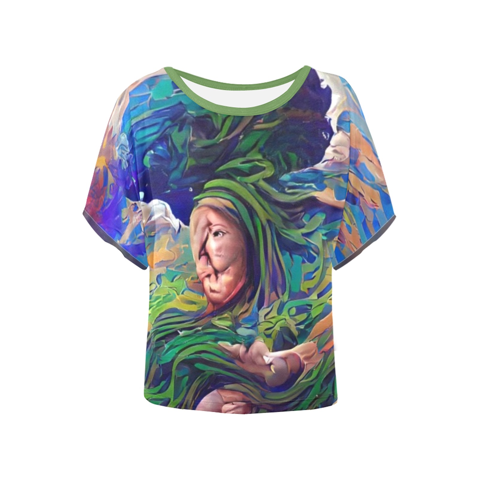 Mother Nature Women's Batwing-Sleeved Blouse T shirt (Model T44)