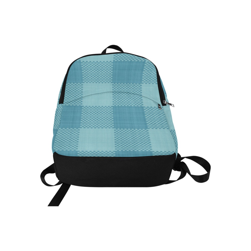 Turquoise Plaid Fabric Backpack for Adult (Model 1659)