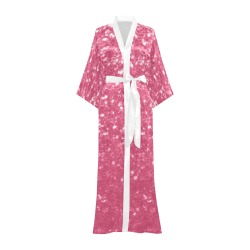 Magenta light pink red faux sparkles glitter Long Kimono Robe