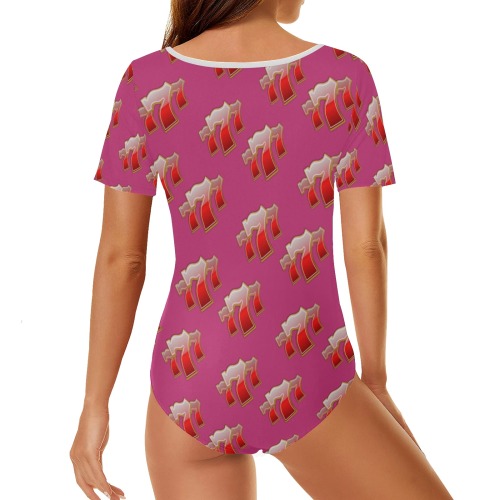 Las Vegas Lucky Sevens 777 - Pink Women's Short Sleeve Bodysuit