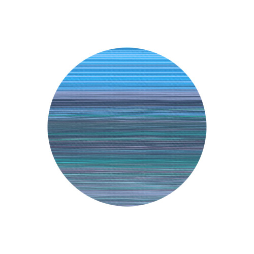 Abstract Blue Horizontal Stripes Round Mousepad