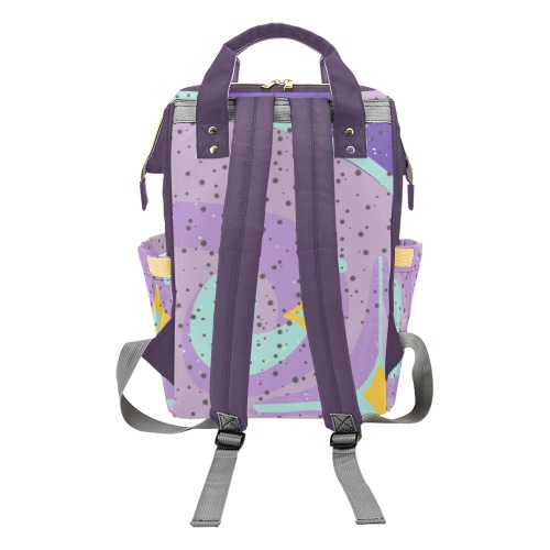 Purple Multi-Function Diaper Backpack/Diaper Bag (Model 1688)