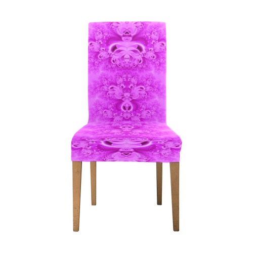 Soft Violet Flowers Frost Fractal Chair Cover (Pack of 4)