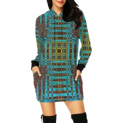 Technoid Pattern All Over Print Hoodie Mini Dress (Model H27)