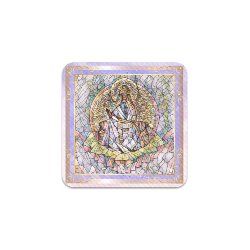 Second Remastered Version of Mother of The World in Warmer Colors by Nicholas Roerich Square Coaster